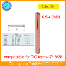 Pièces de torche de soudage tig de cuivre collet 10N serise